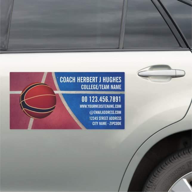 Basketball Design, Basketball Player, Coach, Car Magnet (In Situ)
