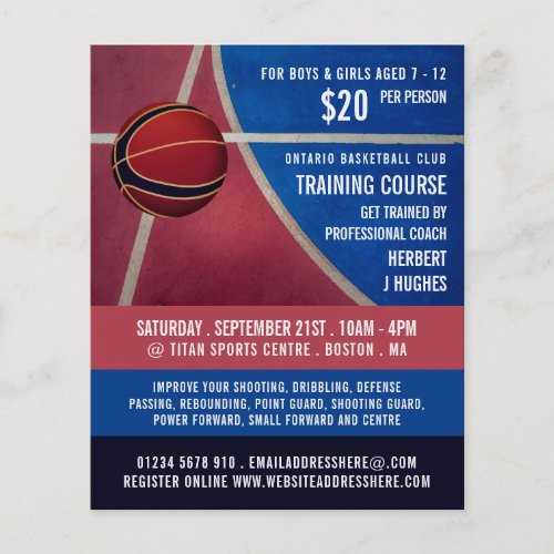 Basketball Design Basketball Training Course Flyer