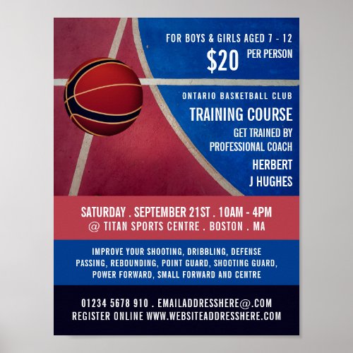 Basketball Design Basketball Training Course Poster