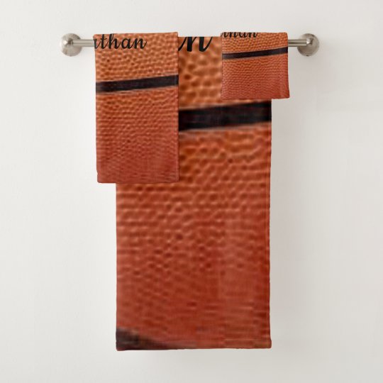 View of Basketball Design Bath Towel Set | Zazzle.com