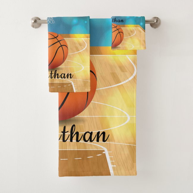 Basketball Design Bath Towel Set