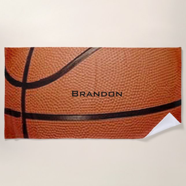 Basketball Design Beach Towel (Front)