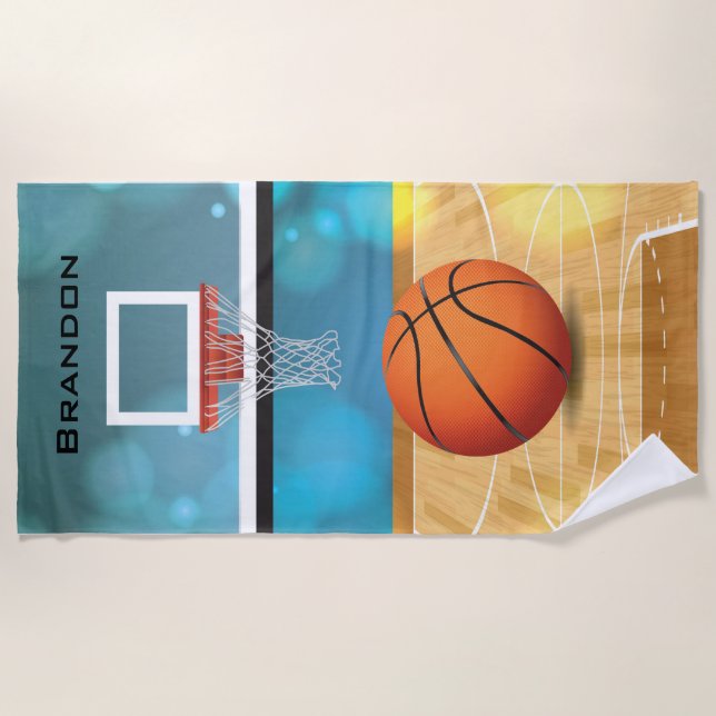 Basketball Design Beach Towel (Front)