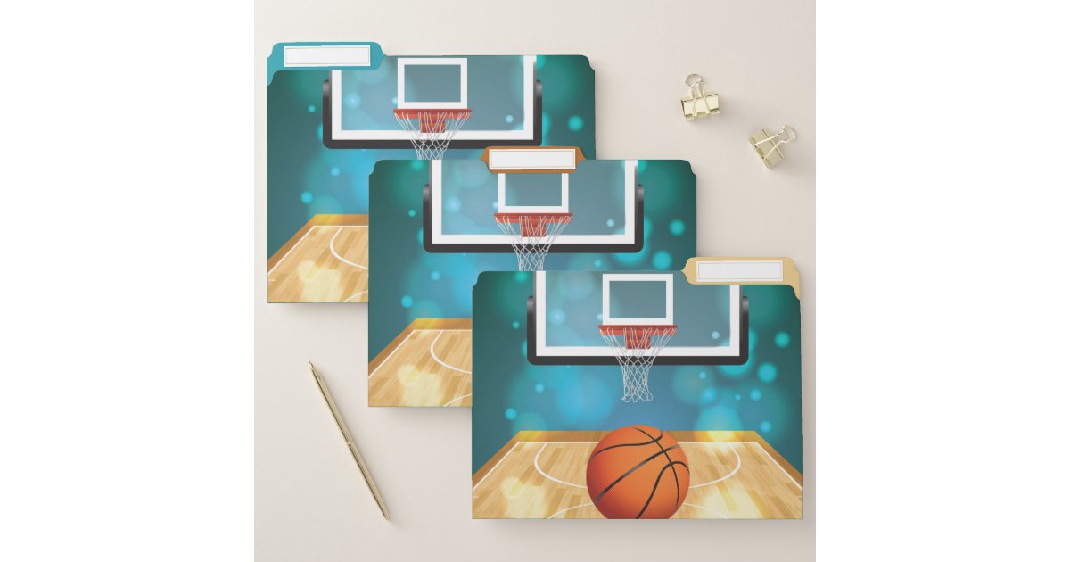 Basketball Design File Folders Set