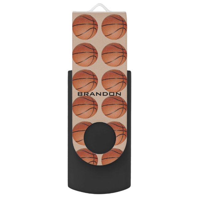 Basketball Design Flash Drive (Front Vertical)