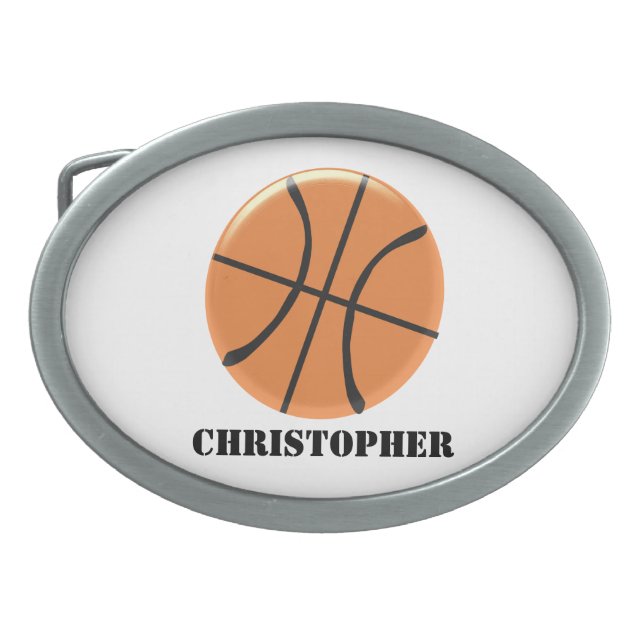 Basketball Design Just Add Name Belt Buckle (Front)