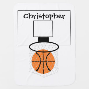 Basketball Design Just Add Name Receiving Blanket