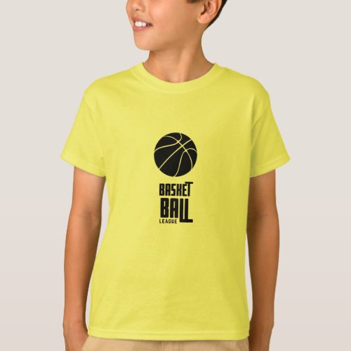 Basketball Design Kinder Schwarz T_Shirt