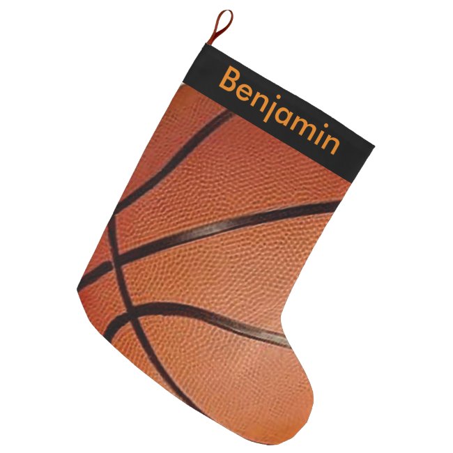 Basketball Design Large Christmas Stocking