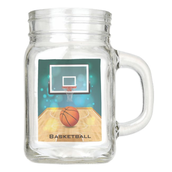 Basketball Design Mason Jar