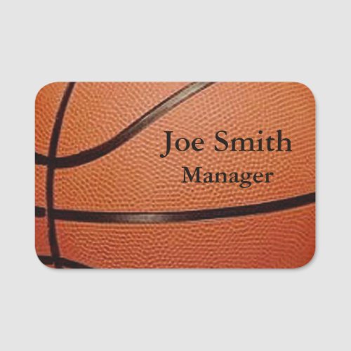 Basketball Design Name Tag