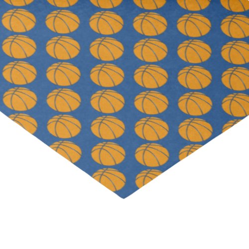 Basketball Design on Blue Background Tissue Paper