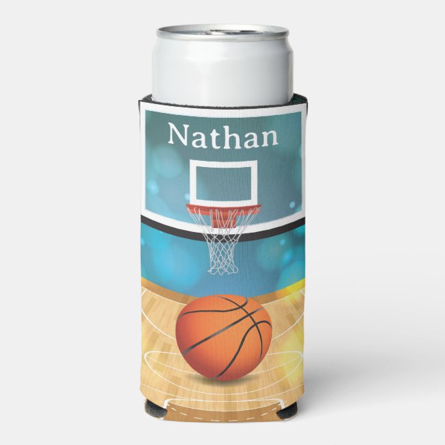 Basketball Design Seltzer Can Cooler