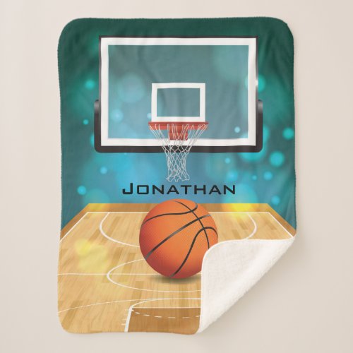 Basketball Design Sherpa Blanket