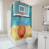 Basketball Design Shower Curtain (In Situ)