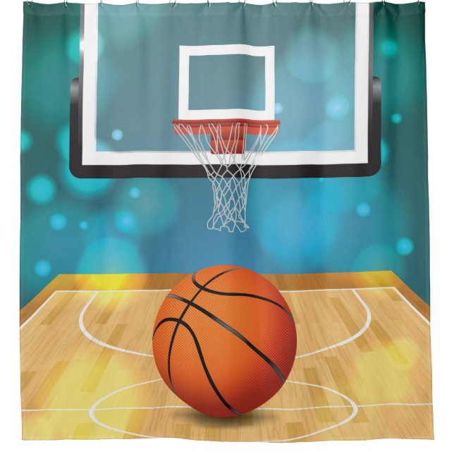 Basketball Design Shower Curtain (Front)