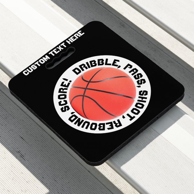 Basketball Design Sport Custom Text Stadium Seat Cushion (In Situ)