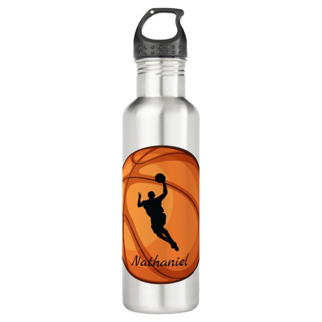 Basketball Design  Stainless Steel Water Bottle (Front)