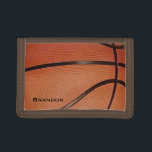 Basketball Design Wallet<br><div class="desc">Basketball Design Wallet with customizable text. For no text, delete sample text and leave blank.</div>