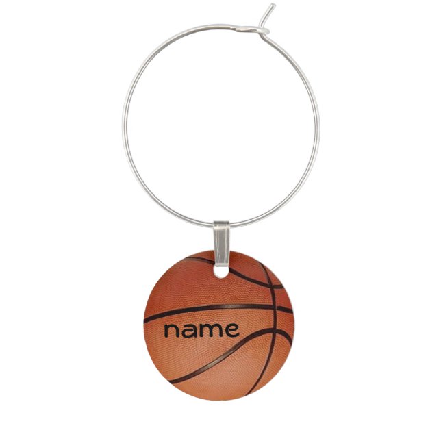 Basketball Design Wine Charm (Front)