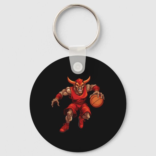 Basketball Devil  Keychain (Front)