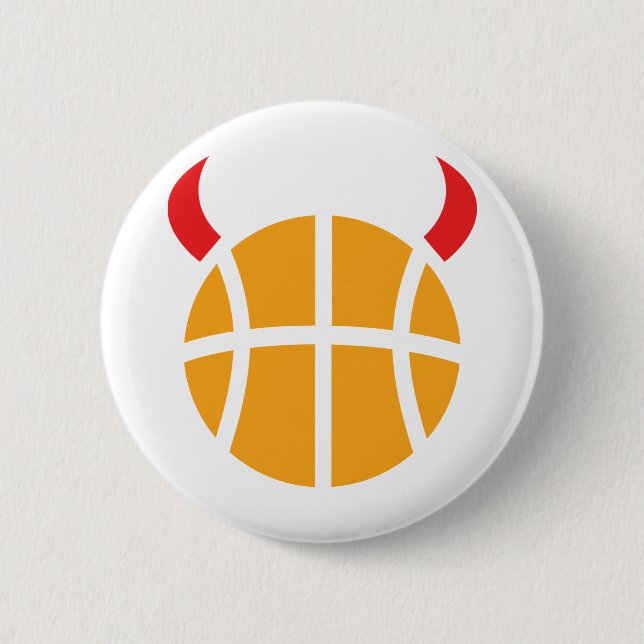 basketball devil pinback button (Front)