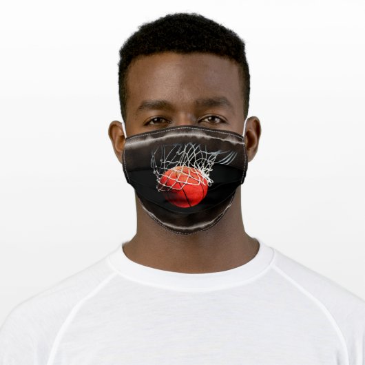 Basketball Digital Painting Sports Art Adult Cloth Face Mask (Worn)