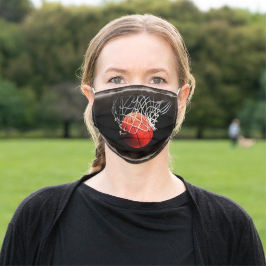 Basketball Digital Painting Sports Art Adult Cloth Face Mask (Outside)