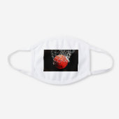 Basketball Digital Painting Sports Art White Cotton Face Mask (Front)