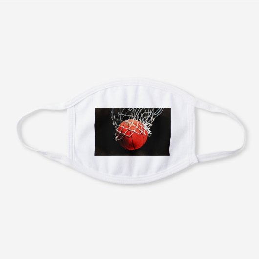 Basketball Digital Painting Sports Art White Cotton Face Mask (Front)