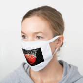 Basketball Digital Painting Sports Art White Cotton Face Mask (Angled)