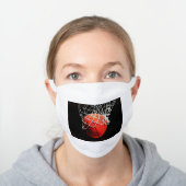 Basketball Digital Painting Sports Art White Cotton Face Mask (Worn)