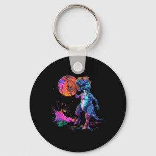 Basketball Dinosaur Basketball Lover Bball Player Keychain