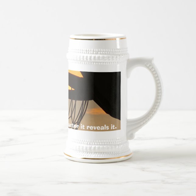 Basketball doesn't build characte... beer stein (Right)