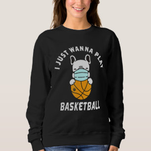 Basketball Dog Face Mask Basketball French Bulldog Sweatshirt