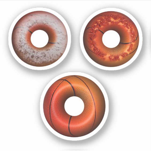 Basketball Doughnuts Sticker (Front)