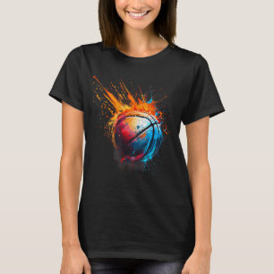 Basketball Drawing Basketball Player Watercolor Ar T-Shirt