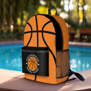 Basketball Drawing With Custom Sports Name Printed Backpack by MyRazzleDazzle at Zazzle