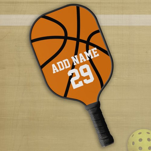 Basketball Drawing with Sports Name and Number Pickleball Paddle