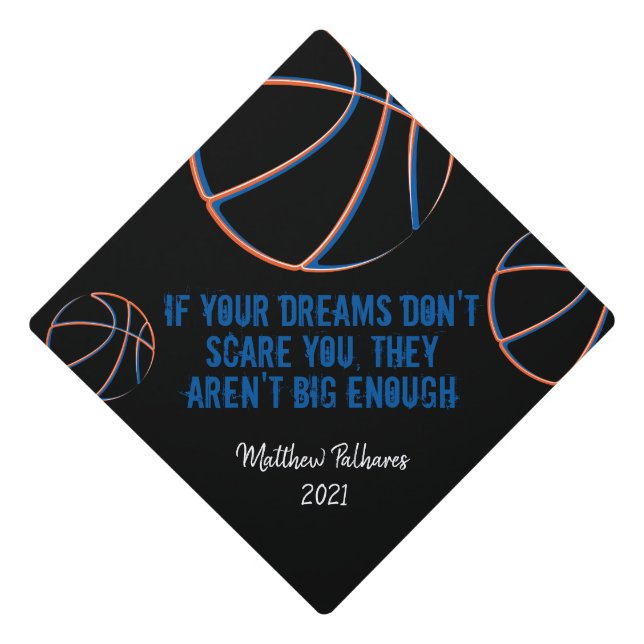 Basketball Dreams Graduation Cap Topper (Front)