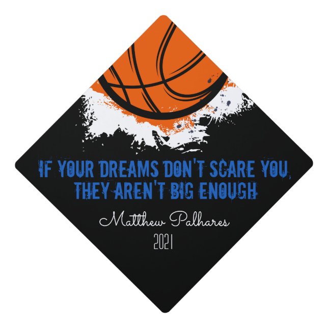 Basketball Dreams Graduation Cap Topper (Front)