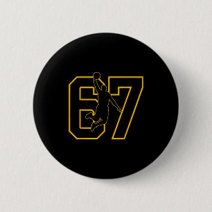 Basketball Drip Number 67 Basketball Player Button
