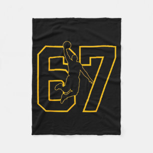 Basketball Drip Number 67 Basketball Player Fleece Blanket