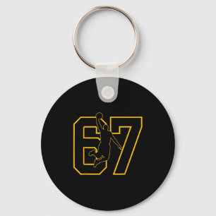 Basketball Drip Number 67 Basketball Player  Keychain