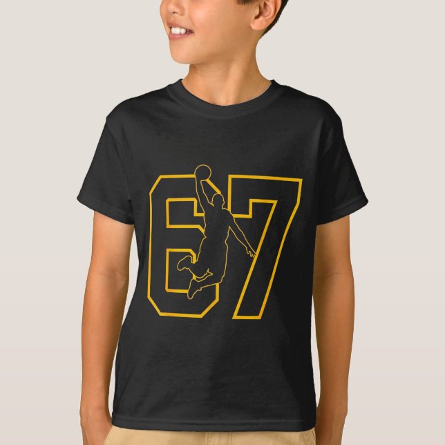 Basketball Drip Number 67 Basketball Player  T-Shirt (Front)