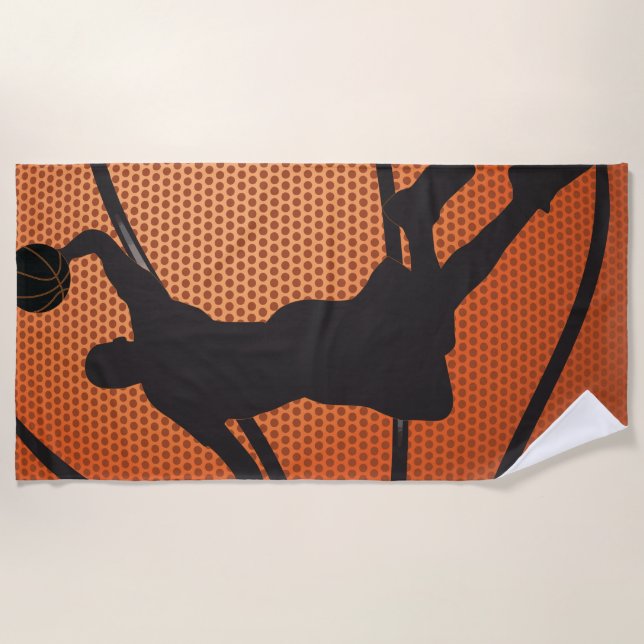 Basketball dunk beach towel (Front)