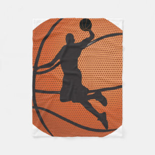 Basketball dunk fleece blanket