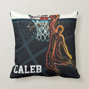 Basketball Dunk Jump Shot Modern Urban Cool Throw Pillow