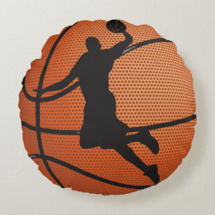 Basketball dunk round pillow
