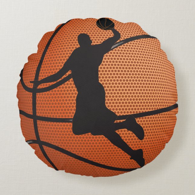 Basketball dunk round pillow (Front)